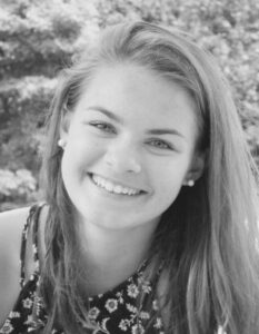 black and white portrait,woman smiling